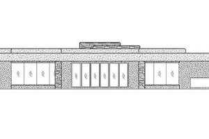 Exterior - Rear Elevation for Adobe / Southwestern House Plan #24-284 - 4 bed, 4 bath