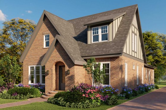 Exterior - Front Elevation 4 for Tudor House Plan #461-83 - 4 bed, 3 bath