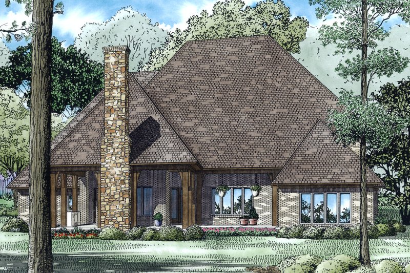 Dream House Plan - Exterior - Rear Elevation for European House Plan #17-3469 - 5 bed, 4.5 bath