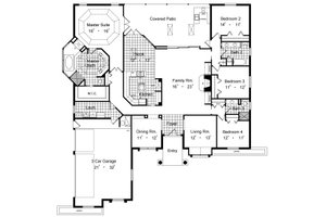 Floor Plan - Main Floor for European House Plan #417-350 - 4 bed, 3 bath
