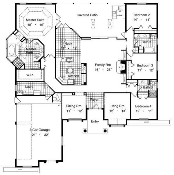 European Floor Plan - Main Floor Plan #417-350