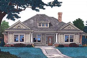 Cottage Exterior - Front Elevation Plan #310-702