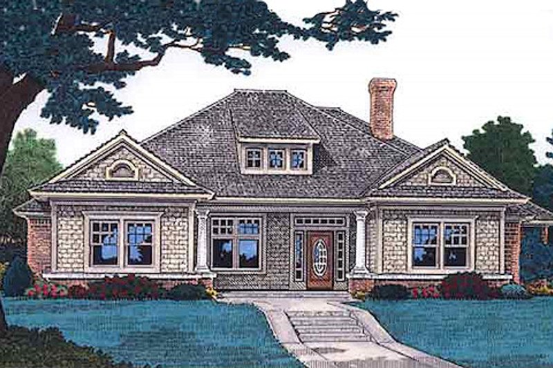 Dream House Plan - Cottage Exterior - Front Elevation Plan #310-702