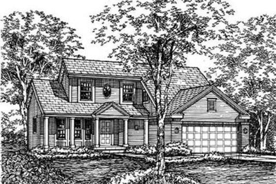 Exterior - Front Elevation for Traditional House Plan #50-155 - 3 bed, 2.5 bath