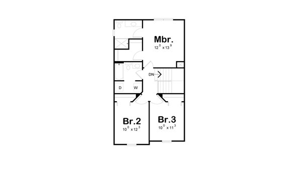 Floor Plan - Upper Floor for Farmhouse House Plan #20-2628 - 3 bed, 2.5 bath