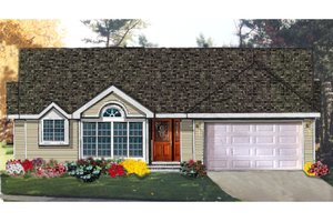 Ranch Exterior - Front Elevation Plan #3-124