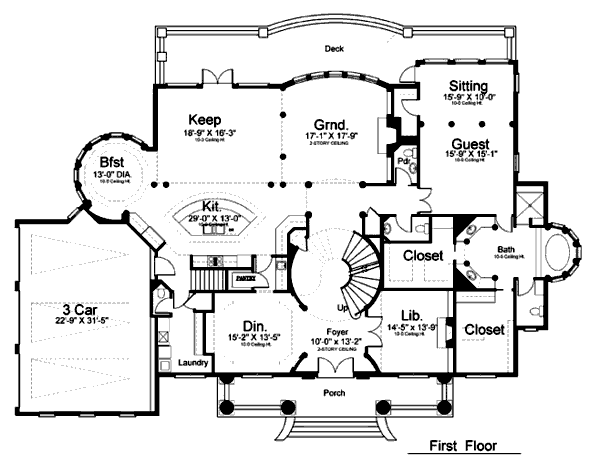 Architectural House Design - Classical Floor Plan - Main Floor Plan #119-363