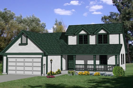 Exterior - Front Elevation for Traditional House Plan #116-215 - 4 bed, 2 bath