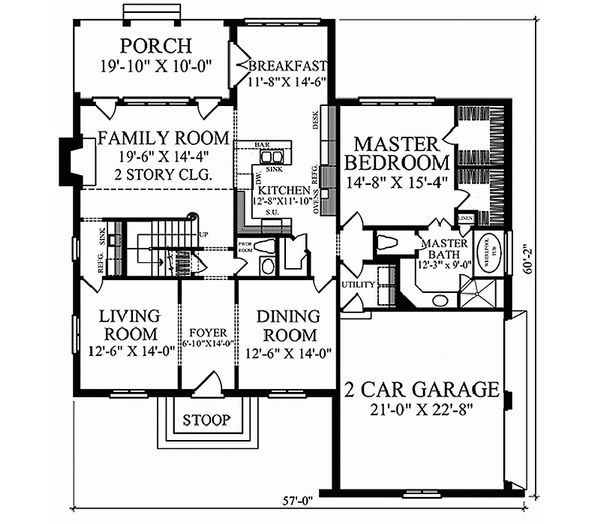 Home Plan - European Floor Plan - Main Floor Plan #137-137