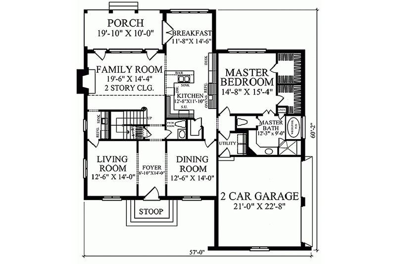 Dream House Plan - Floor Plan - Main Floor for European House Plan #137-137 - 4 bed, 3 bath