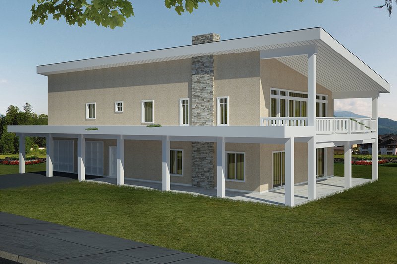 Architectural House Design - Contemporary Exterior - Front Elevation Plan #117-885