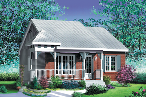 Cottage Exterior - Front Elevation Plan #25-158