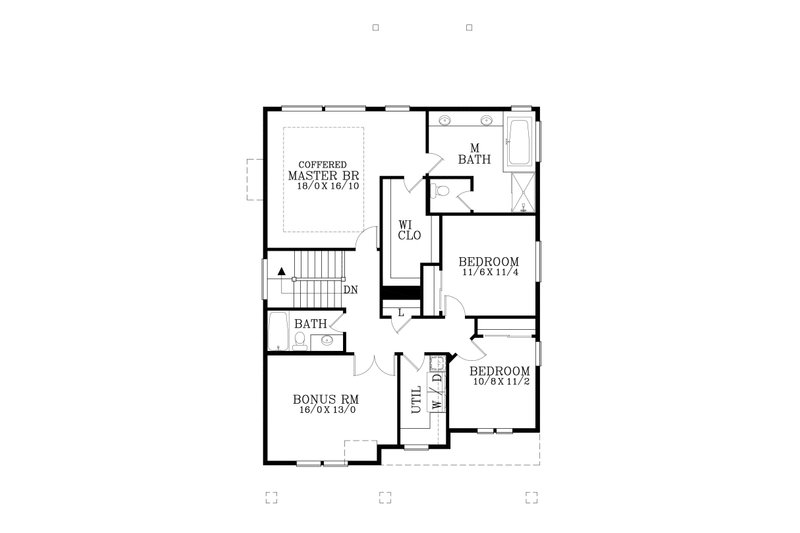 House Blueprint - Floor Plan - Upper Floor for Craftsman House Plan #53-572 - 5 bed, 2.5 bath
