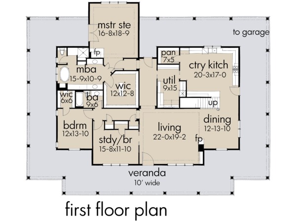 Dream House Plan - Farmhouse Floor Plan - Main Floor Plan #120-254