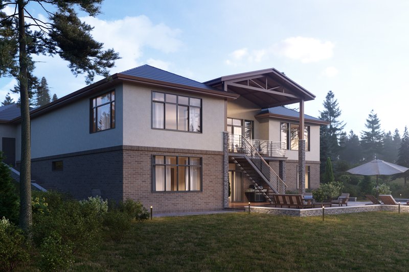 Dream House Plan - Exterior - Rear Elevation 1 for Traditional House Plan #1066-23 - 2 bed, 2.5 bath