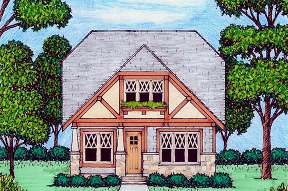 Exterior - Front Elevation for Bungalow House Plan #413-871 - 4 bed, 3.5 bath