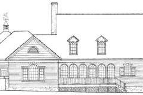 Exterior - Rear Elevation for Country House Plan #137-239 - 4 bed, 3 bath