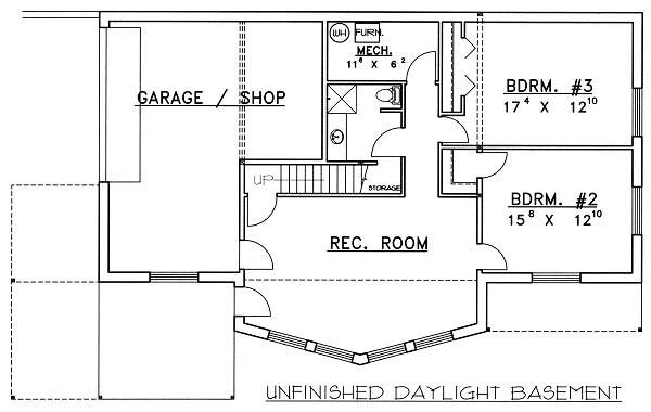 Contemporary Floor Plan - Lower Floor Plan #117-521