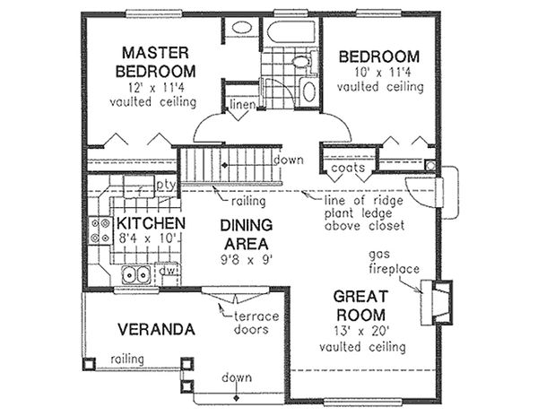 Architectural House Design - Craftsman Floor Plan - Main Floor Plan #18-1042