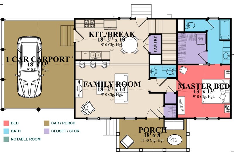 Home Plan - Floor Plan - Main Floor for Country House Plan #63-379 - 3 bed, 2 bath
