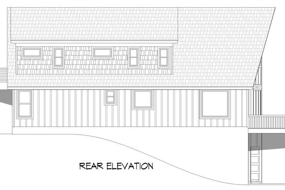 Exterior - Rear Elevation for Southern House Plan #932-813 - 3 bed, 2 bath