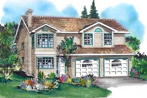 European Exterior - Front Elevation Plan #18-227