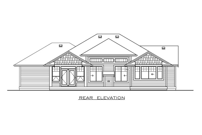 Home Plan - Exterior - Rear Elevation for Craftsman House Plan #1100-169 - 3 bed, 2 bath