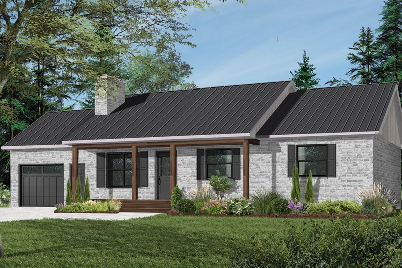 Architectural House Design - Farmhouse Exterior - Front Elevation Plan #23-122