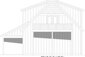 Exterior - Rear Elevation for Country House Plan #932-1187 - 1 bed, 1.5 bath