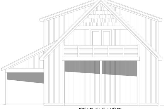 Exterior - Rear Elevation for Country House Plan #932-1187 - 1 bed, 1.5 bath