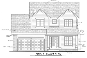 Exterior - Front Elevation 3 for Traditional House Plan #20-2060 - 3 bed, 2.5 bath