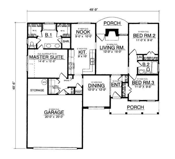 House Design - Traditional Floor Plan - Main Floor Plan #40-116