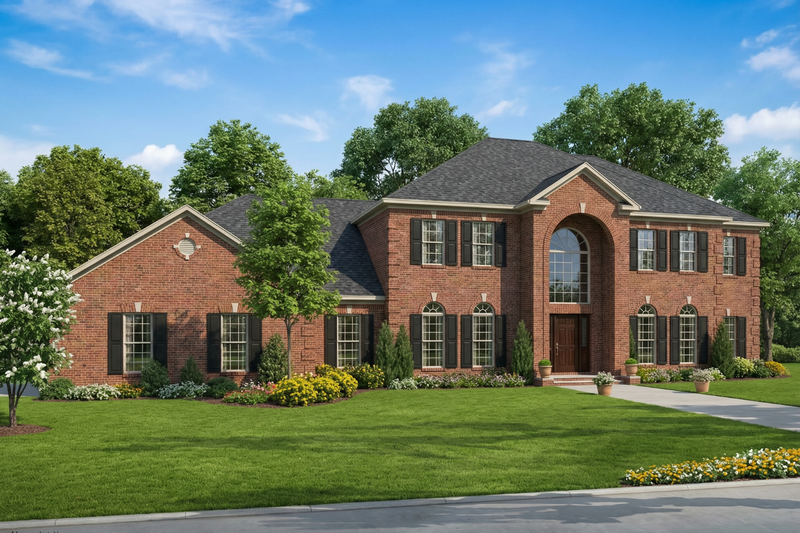 House Plan Design - Exterior - Front Elevation 4 for Colonial House Plan #17-2090 - 4 bed, 5 bath