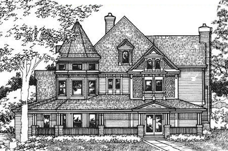 Architectural House Design - Victorian Exterior - Front Elevation Plan #320-295