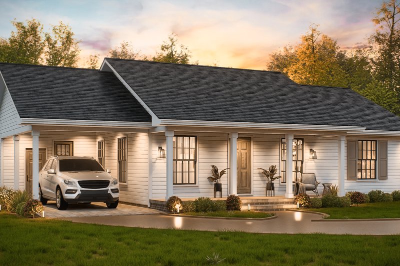 House Blueprint - Exterior - Front Elevation 4 for Traditional House Plan #54-636 - 3 bed, 2 bath