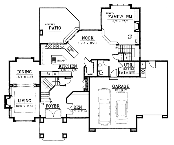House Plan Design - European Floor Plan - Main Floor Plan #96-209