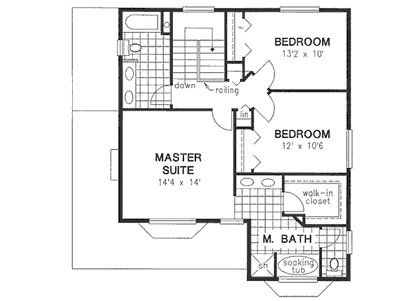Traditional Floor Plan - Upper Floor Plan #18-4508