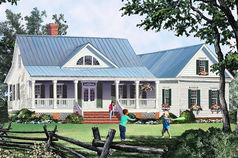 Home Plan - Country Exterior - Front Elevation Plan #137-374