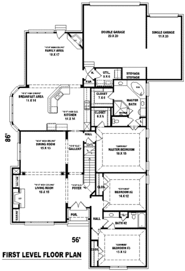 Colonial Floor Plan - Main Floor Plan #81-1270
