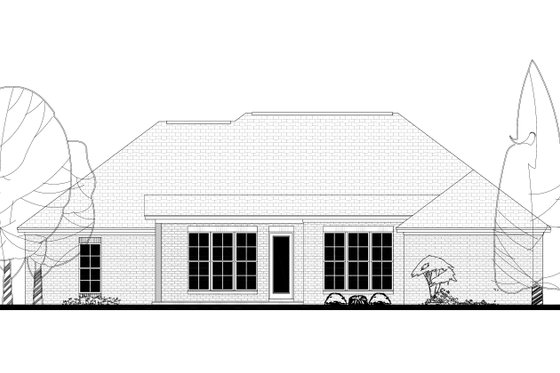 Exterior - Rear Elevation for European House Plan #430-138 - 3 bed, 2 bath