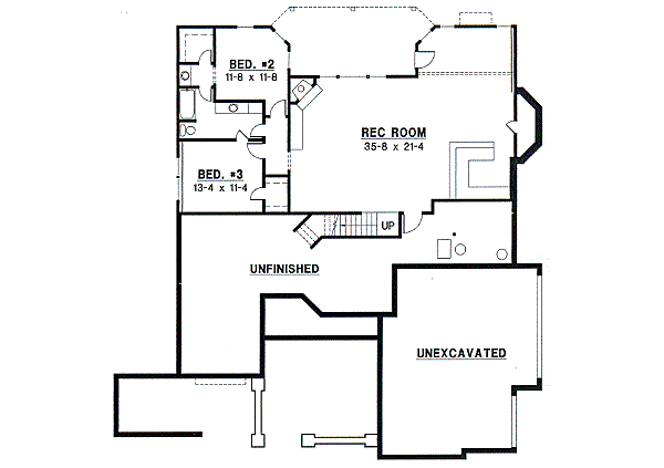 European Floor Plan - Lower Floor Plan #67-265