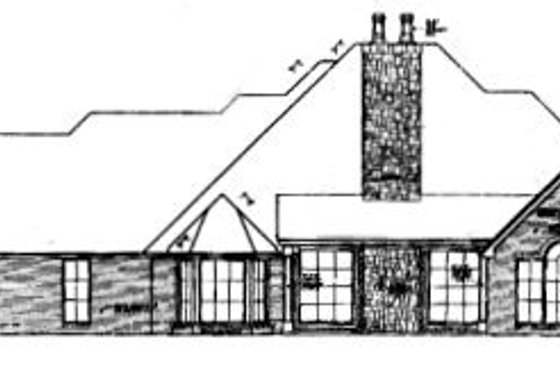 Exterior - Rear Elevation for European House Plan #310-392 - 4 bed, 3.5 bath