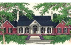 Southern Exterior - Front Elevation Plan #406-106