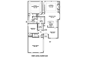 Floor Plan - Main Floor for European House Plan #81-1523 - 4 bed, 3 bath