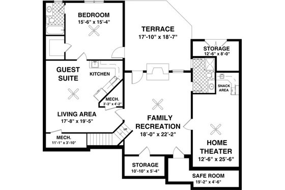 Floor Plan - Other Floor 1 for Colonial House Plan #56-590 - 3 bed, 2.5 bath