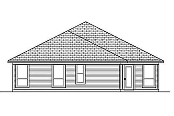 Exterior - Rear Elevation for Traditional House Plan #84-457 - 4 bed, 2 bath