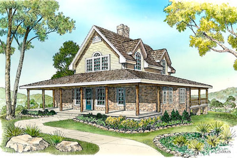 Cottage Style House Plan - 3 Beds 3 Baths 2398 Sq/Ft Plan #140-130