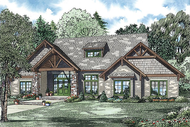 Craftsman Style House Plan - 4 Beds 3.5 Baths 3594 Sq/Ft Plan #17-2445