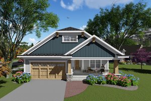 Ranch Exterior - Front Elevation Plan #70-1264
