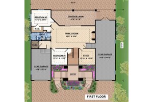 Floor Plan - Main Floor for Mediterranean House Plan #548-8 - 4 bed, 0 bath